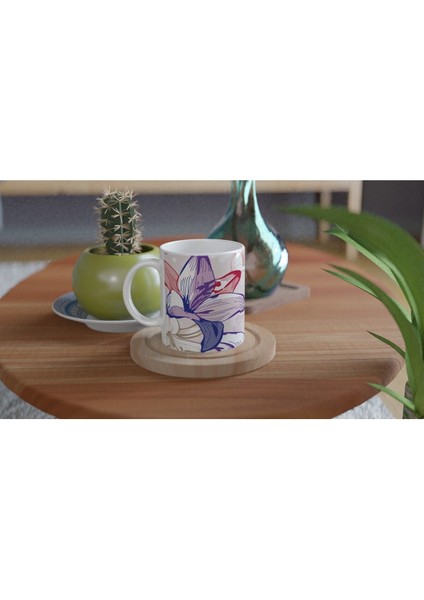 Pembe Lale Çizimli Kupa Bardak fırsatları