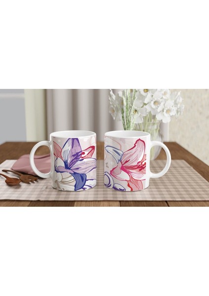 Pembe Lale Çizimli Kupa Bardak indirimleri