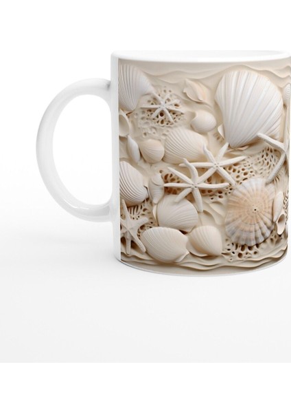 Krem Tonlarda Kabuk ve Deniz Yıldızlı Su Altı Temalı Kupa Bardak fiyatları