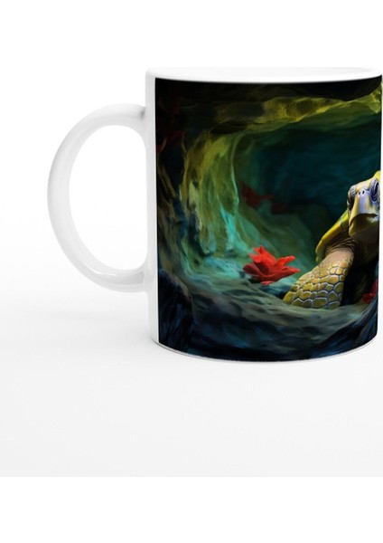 Yosunlu Mağarada Dinlenen Deniz Kaplumbağası Kupa Bardak fiyatları