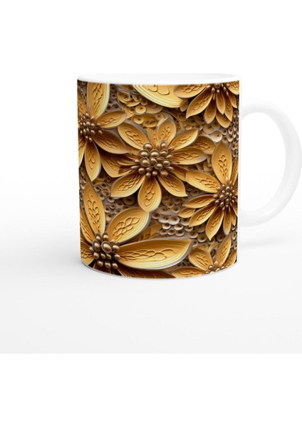 Altın Dokunuşlu Çiçekli Kupa Bardak modelleri