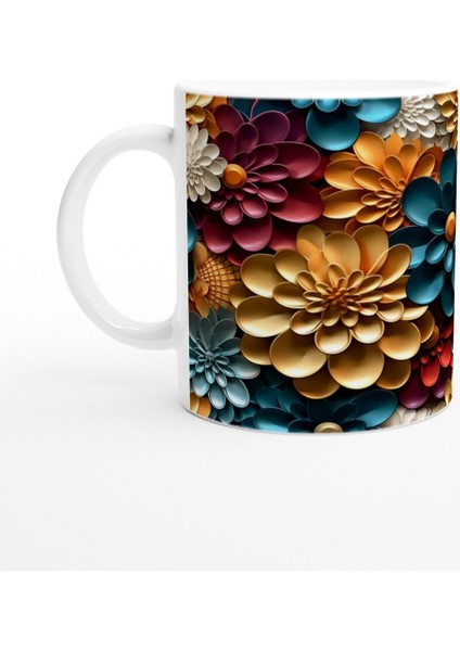 Renk Karnavalı Çiçekli Kupa Bardak