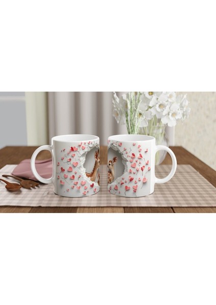 Kalpli Arka Planlı Geyik Aşkı Temalı Baskılı Kupa Bardak indirimleri