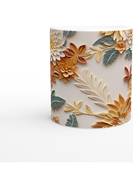 Pastel Bahar Çiçekleri Rölyef Desenli Kupa Bardak fiyatları