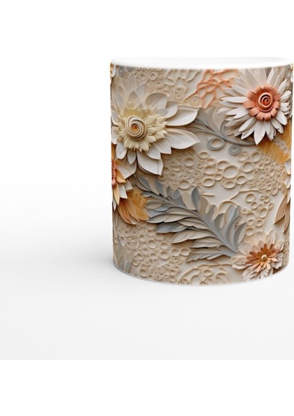 Spiral Merkezli Sanatsal Çiçek Kupa Bardak fiyatları