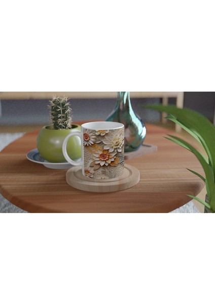 Spiral Merkezli Sanatsal Çiçek Kupa Bardak fırsatları