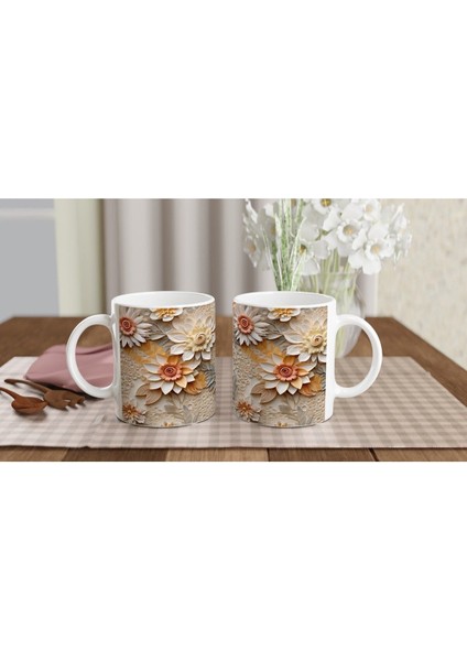 Spiral Merkezli Sanatsal Çiçek Kupa Bardak indirimleri