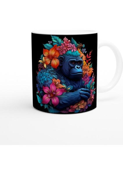 Çiçekli Goril Baskılı Kupa Bardak modelleri