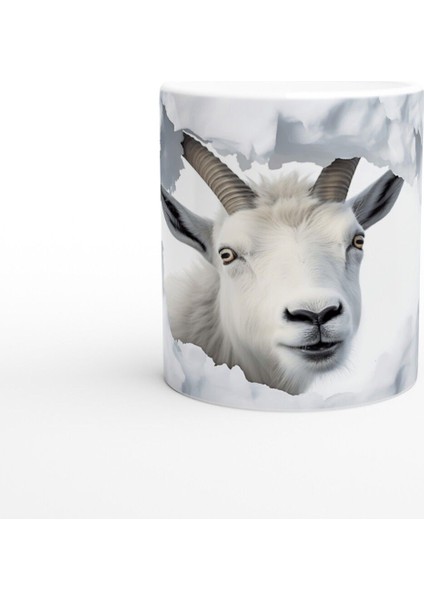 Duvarı Yarmış Dağ Keçisi Temalı Baskılı Kupa Bardak