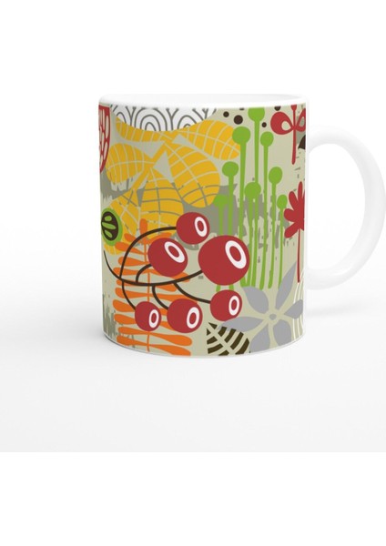 Renkli Baykuş ve Yaprak Desenli Kupa Bardak modelleri