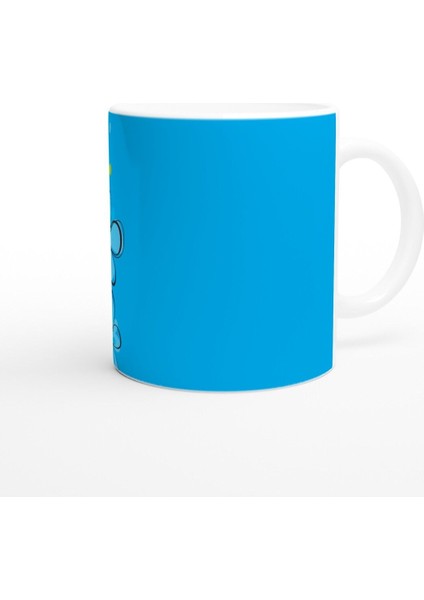 Turkuaz Çizgi Çiçekli Kupa Bardak modelleri