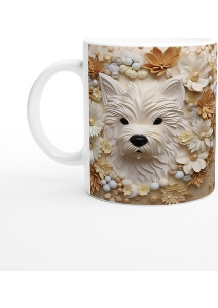 Çiçekler Içinde Ikiz Terrier Figürlü Baskılı Kupa Bardak fiyatları