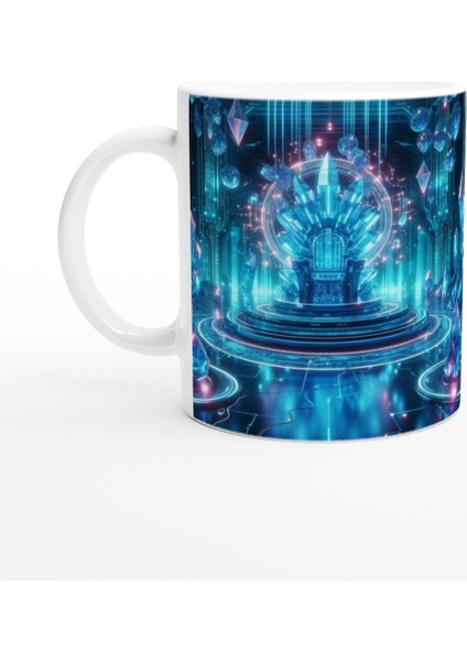 Kova Burcu Baskılı Kahve Kupası - Büyülü Kristal Mağarası Temalı Vs3