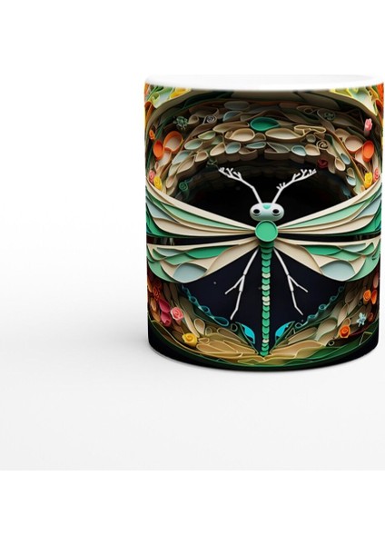 Kağıt Sanatı Stilinde Zarif Yusufçuk Temalı Baskılı Kupa Bardak fiyatları