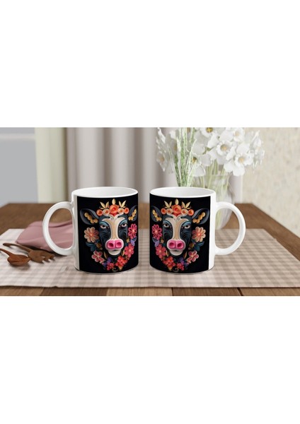 Çiçek Taçlı Neşeli Inek Kupa Bardak indirimleri