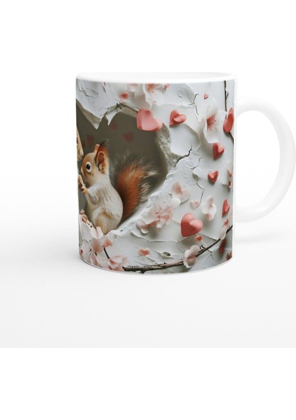 Kalpli Çatlaktan Bakan Sincaplar Temalı Baskılı Kupa Bardak fiyatları