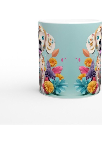 Konfeti Desenli Neşeli Köpek Baskılı Renkli Kupa Bardak fiyatları