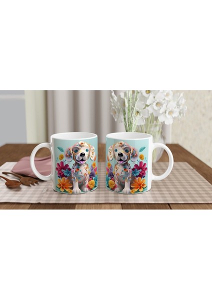 Konfeti Desenli Neşeli Köpek Baskılı Renkli Kupa Bardak indirimleri