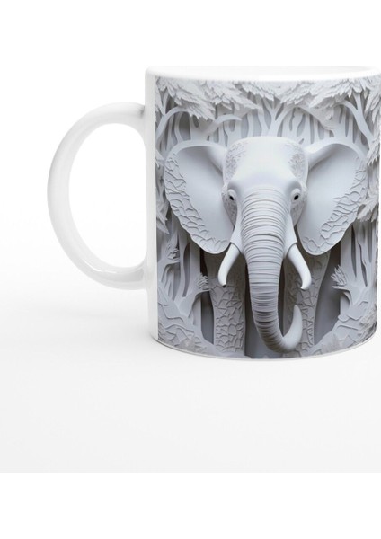 Ormanın Sessiz Gücü Fil Temalı Baskılı Kupa Bardak