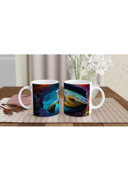 Renkli Süngerlerle Çevrili Deniz Kaplumbağası Kupa Bardak indirimleri