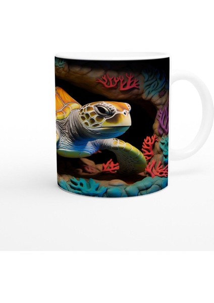 Turuncu Kabuklu Deniz Kaplumbağası Kupa Bardak modelleri