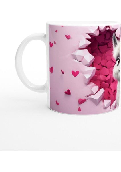 Kalpli Duvar Arasından Bakan Alpaka Temalı Baskılı Kupa Bardak fiyatları