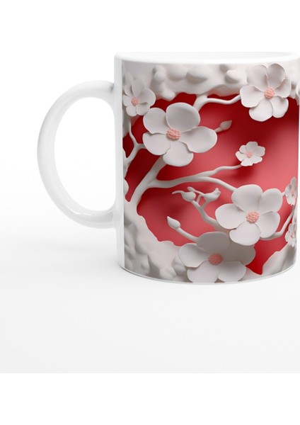 Mercan Çiçekleri ve Dalgalar Su Altı Temalı Kupa Bardak