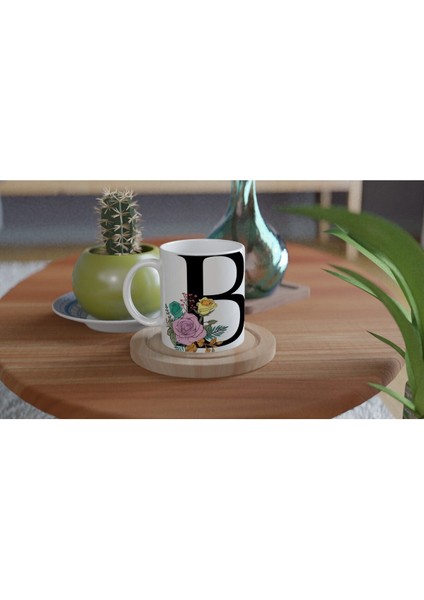 B Harfi Illüstratif Çizimli Kupa Bardak fırsatları