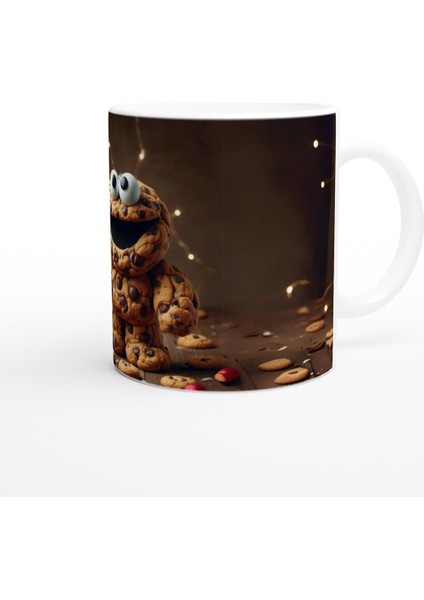 Kurabiye Canavarı Yılbaşı Partisi Temalı Çocuklara Özel Baskılı Kupa Bardak modelleri