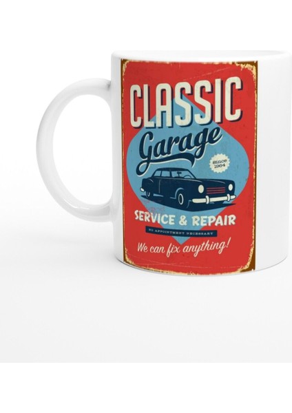Classic Garage Servis Temalı Retro Kupa Bardak