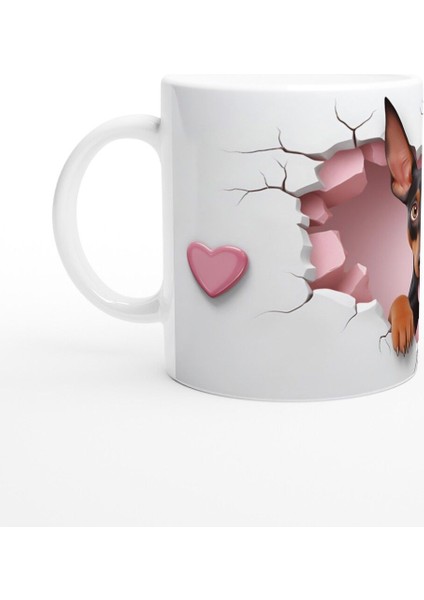 Kalpli Duvarı Delen Neşeli Doberman Temalı Baskılı Kupa Bardak fiyatları