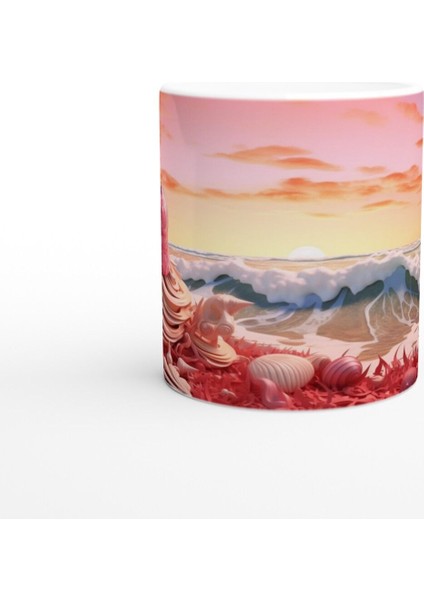 Gün Batımında Kabuk Koleksiyonu Kupa Bardak