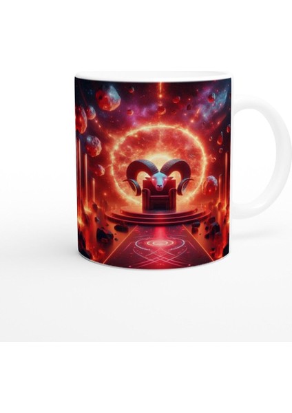 Koç Burcu Baskılı Kahve Kupası - Galaktik Taht Odası Temalı Vs4 modelleri