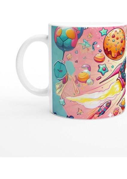 Şekerli Uzay Macerası Temalı Çocuklara Özel Baskılı Kupa Bardak fiyatları