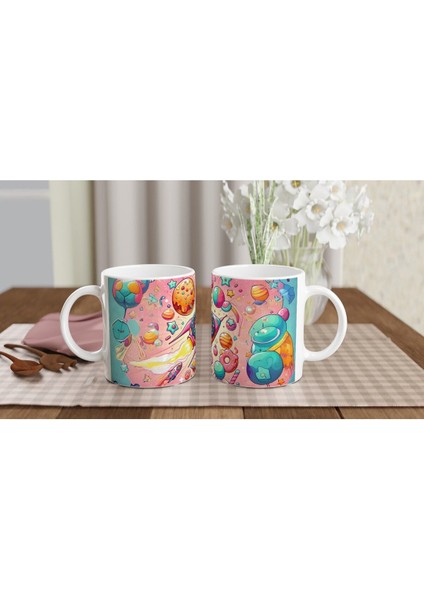 Şekerli Uzay Macerası Temalı Çocuklara Özel Baskılı Kupa Bardak indirimleri