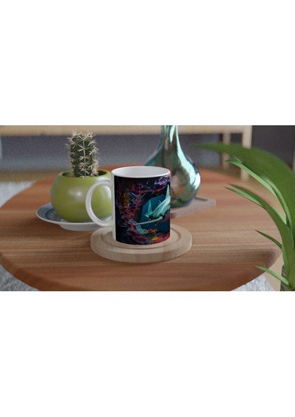 Derin Mağarada Köpekbalığı ve Renkli Mercanlar Su Altı Temalı Kupa Bardak fırsatları