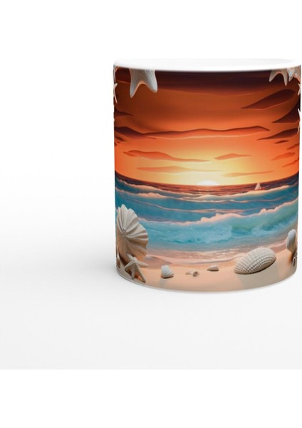 Mercan Mağarasında Gün Batımı Temalı Kupa Bardak