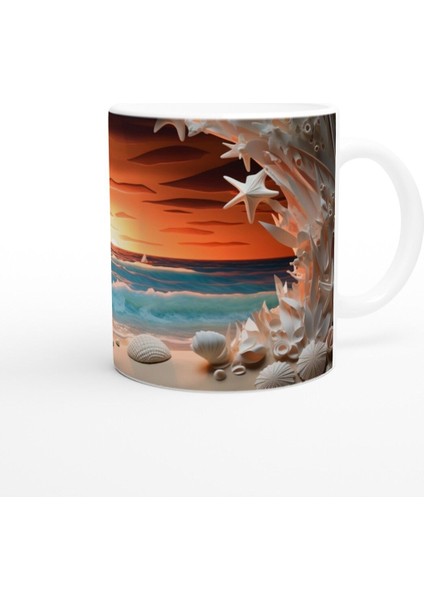 Mercan Mağarasında Gün Batımı Temalı Kupa Bardak modelleri