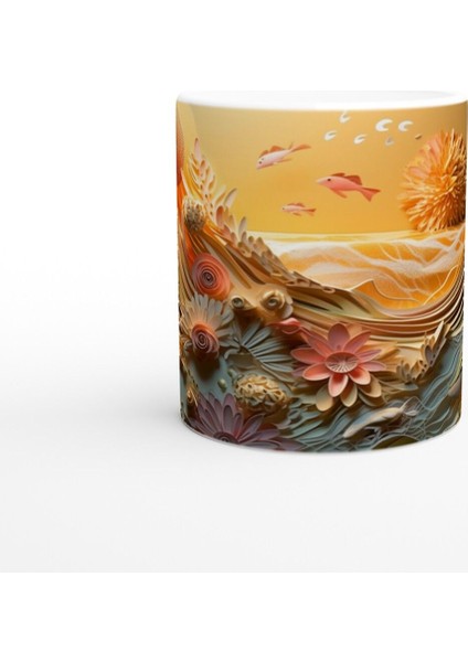 Mercan Bahçesi ve Altın Balıklar Kupa Bardak