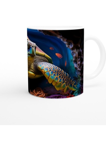 Okyanus Derinliklerinde Parlayan Deniz Kaplumbağası Kupa Bardak modelleri