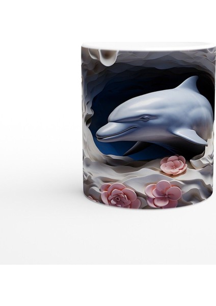 Pembe Güller Arasında Mutlu Yunus Kupa Bardak