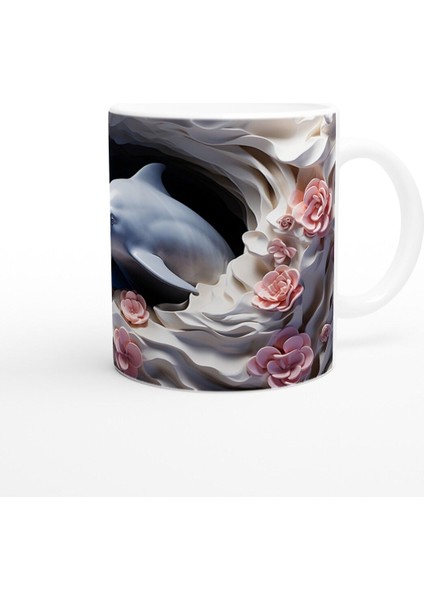 Pembe Güller Arasında Mutlu Yunus Kupa Bardak modelleri