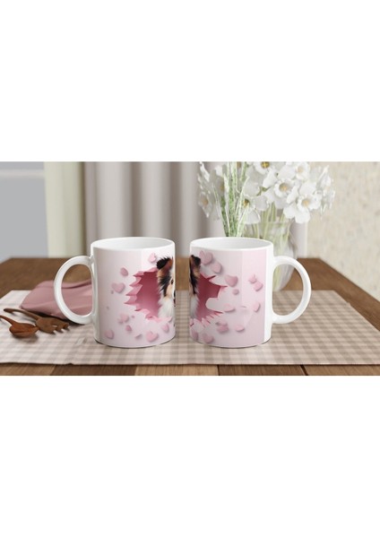 Çatlak Duvardan Bakan Sheltie Temalı Baskılı Kupa Bardak indirimleri