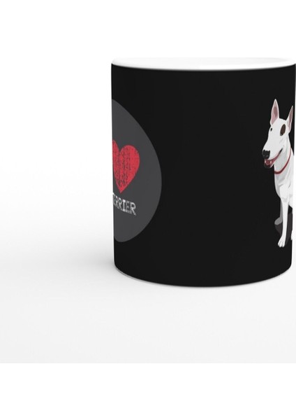 I Love Bull Terrier Temalı Baskılı Kupa Bardak-2 modelleri