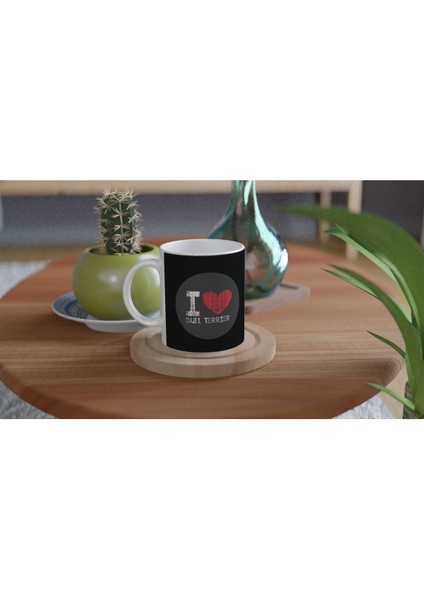 I Love Bull Terrier Temalı Baskılı Kupa Bardak-2 fırsatları