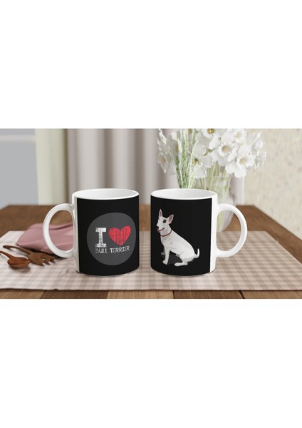 I Love Bull Terrier Temalı Baskılı Kupa Bardak-2 indirimleri