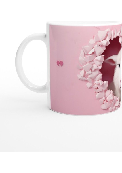 Kalpli Çatlaktan Bakan Sevimli Kuzu Temalı Baskılı Kupa Bardak fiyatları