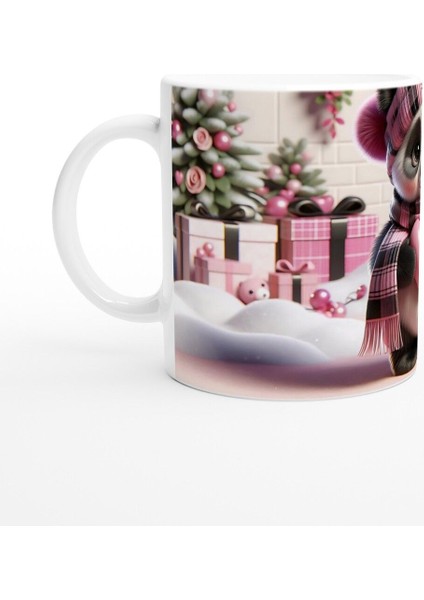 Kalpli Hediye Tutan Sevimli Panda Temalı Baskılı Kupa Bardak fiyatları