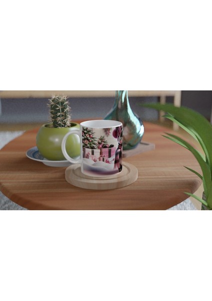 Kalpli Hediye Tutan Sevimli Panda Temalı Baskılı Kupa Bardak fırsatları