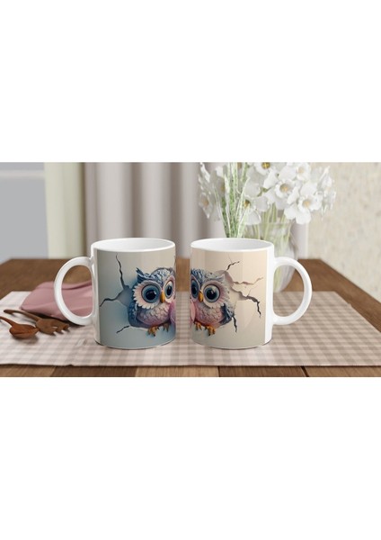 Kalpli Sevimli Baykuş Çifti Temalı Baskılı Kupa Bardak indirimleri